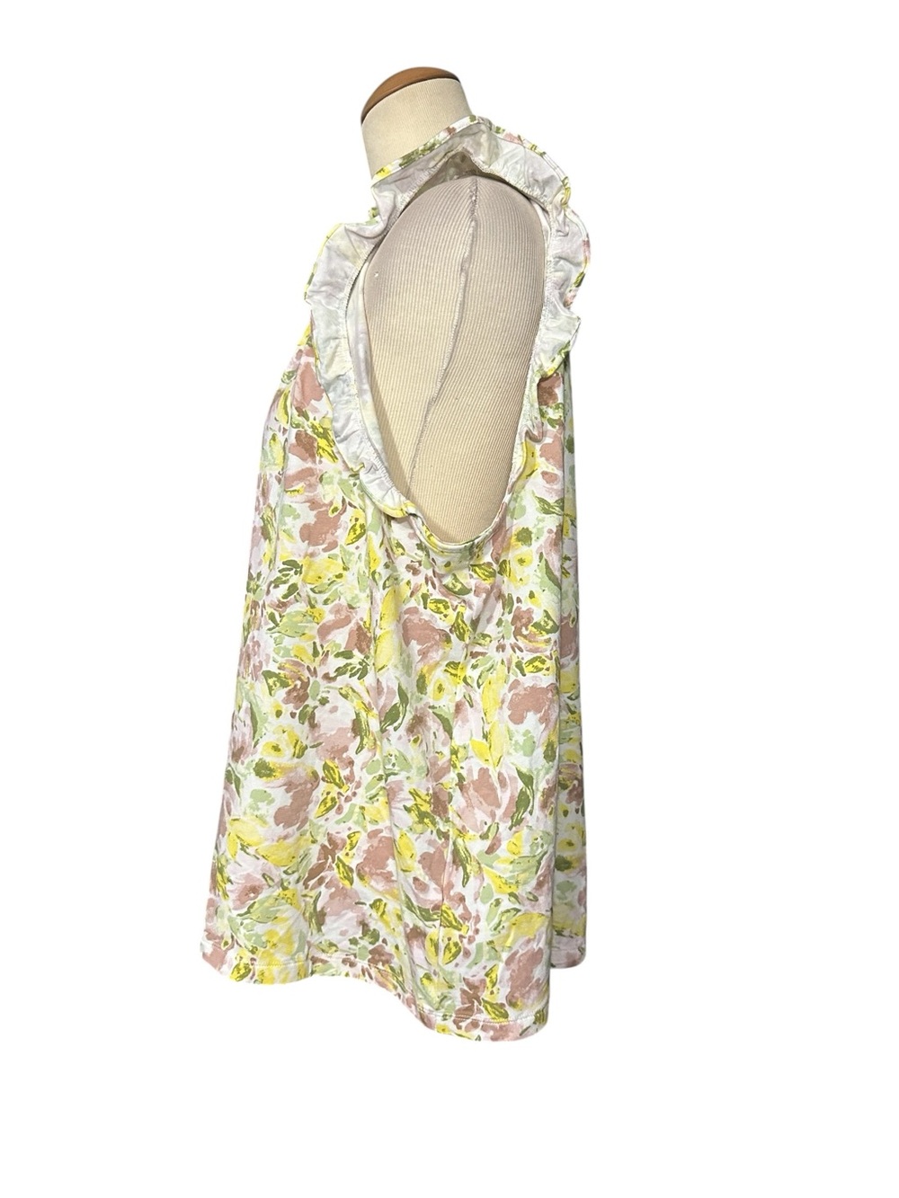 LC Lauren Conrad Sleeveless Top Floral Yellow Pink Size XXL - Picture 2 of 3